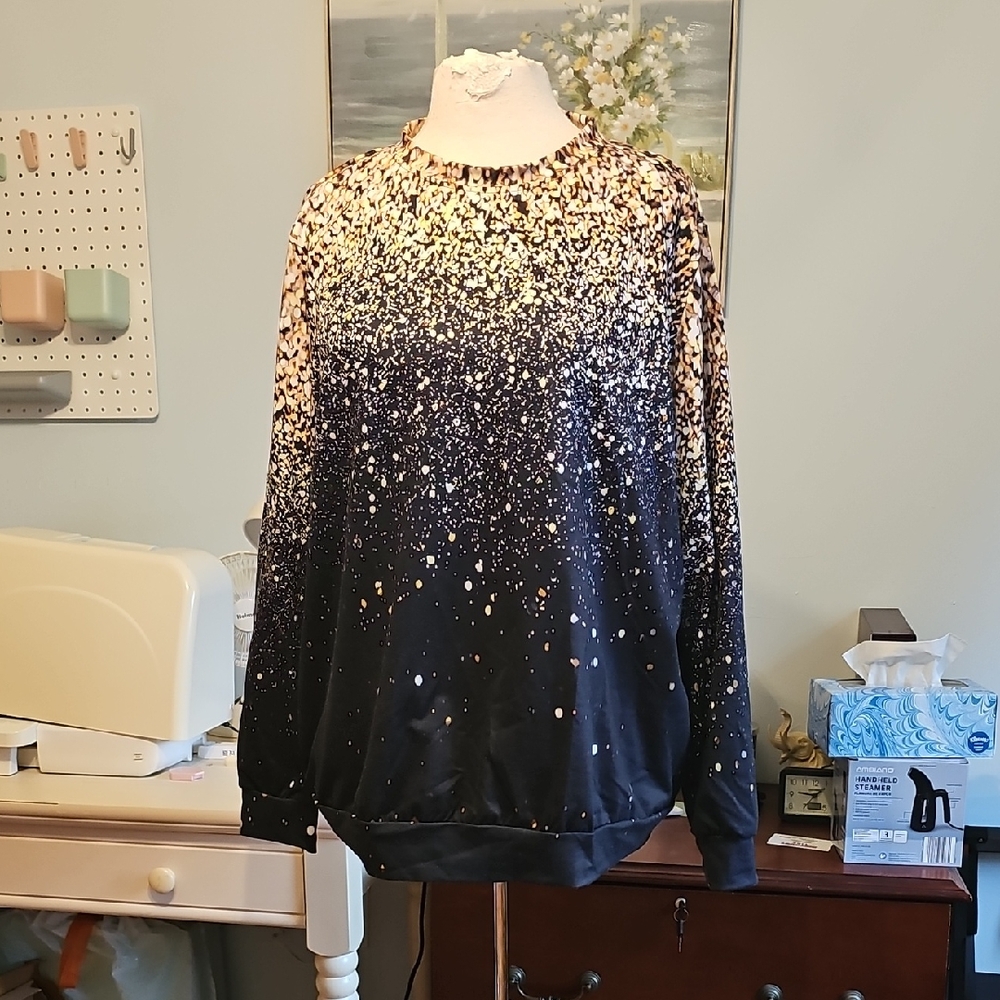Black,White, and Gold Speckled Sweatshirt